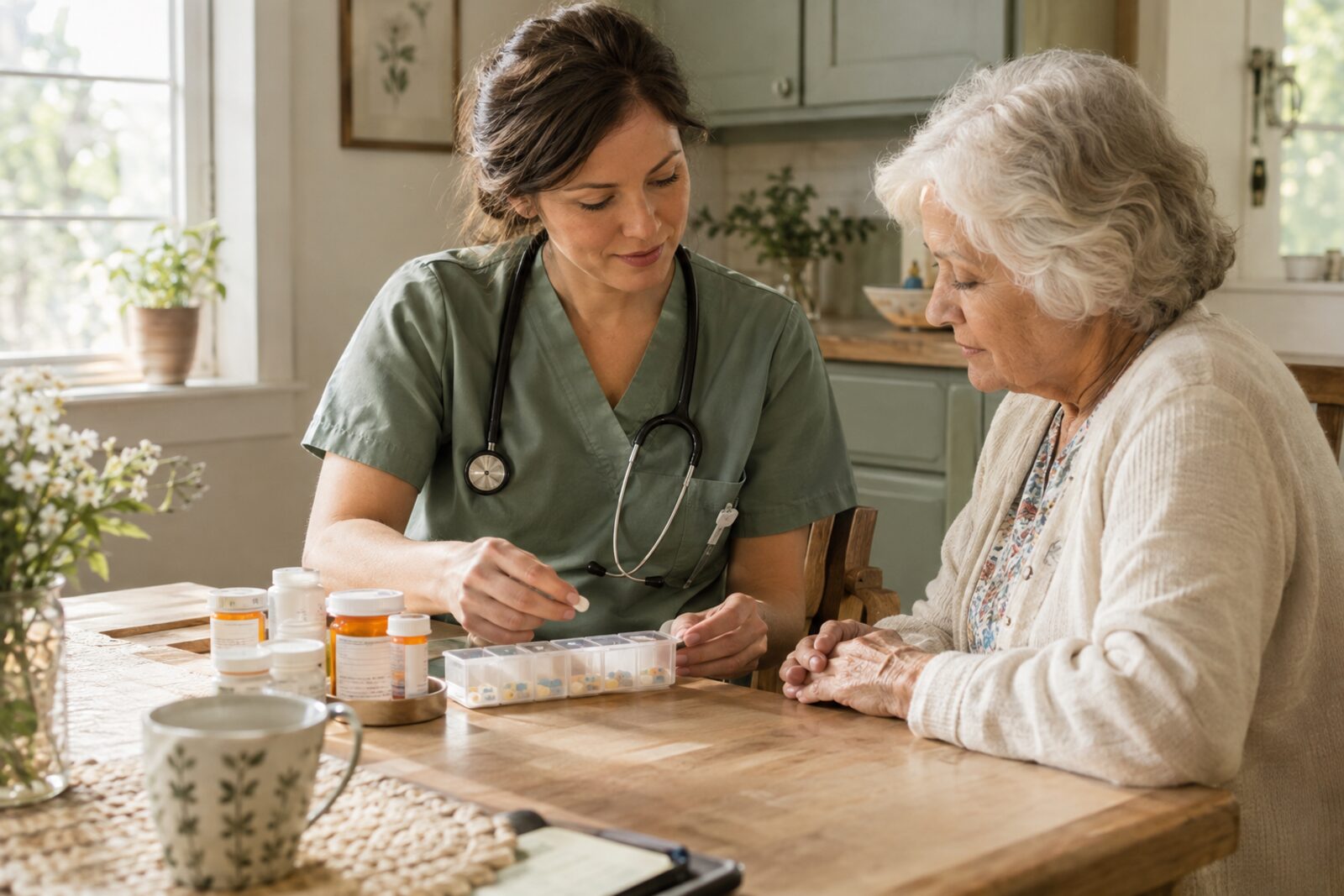LPN organizing medication